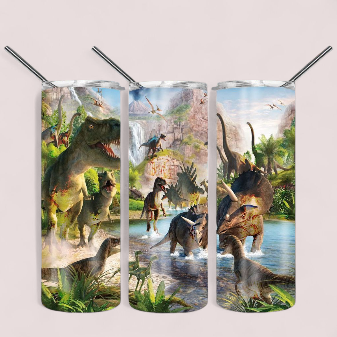 20oz Dinosaur theme stainless steel tumbler